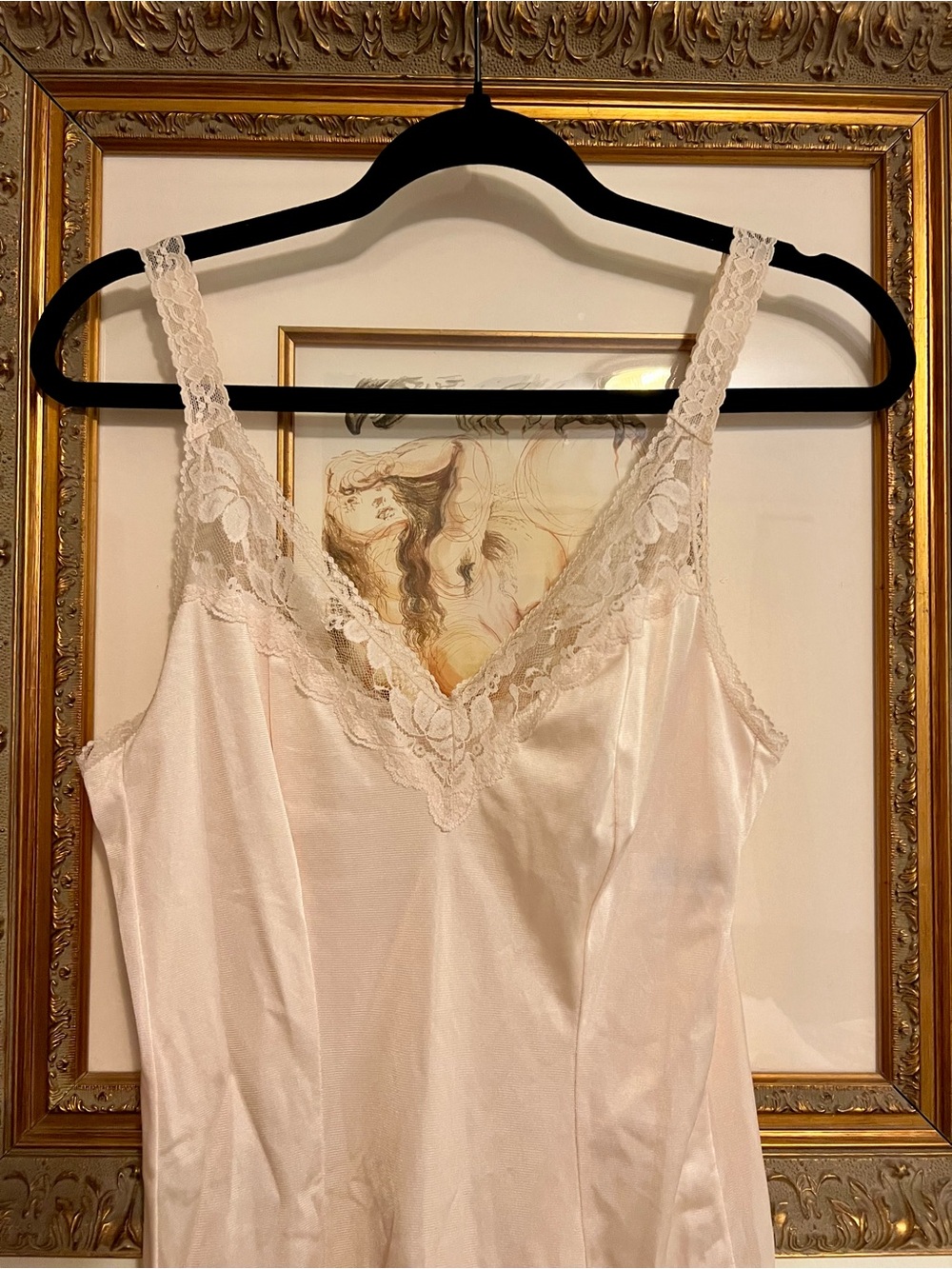 Vintage Cream Lace Trim Slip